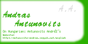 andras antunovits business card